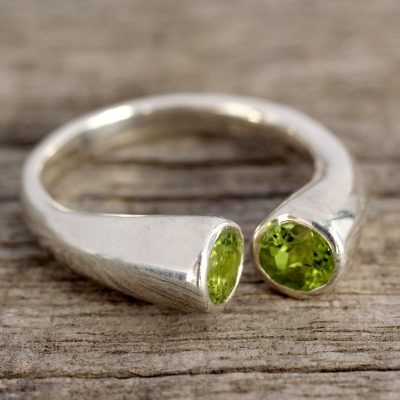 Peridot wrap ring, Face to Face