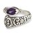 Amethyst wrap ring, 'Budding Lily' - Artisan Crafted Sterling Silver an Amethyst Wrap Ring (image 2a) thumbail