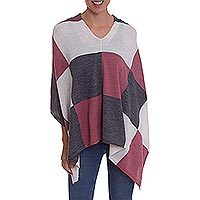 100% baby alpaca poncho,