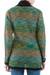 100% alpaca cardigan, 'Green Diamonds' - 100% Alpaca Wool Cardigan with Buttons from Peru (image 2c) thumbail