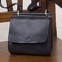 Leather messenger bag,