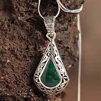 Chrysocolla pendant necklace,