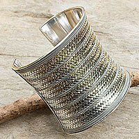 Sterling silver cuff bracelet,