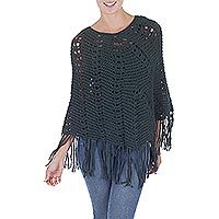 100% alpaca poncho,
