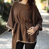 100% alpaca poncho sweater,