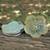 Celadon ceramic plates, 'Orchids' (set of 4) - Celadon Ceramic Dessert Plates (Set of 4) (image 2c) thumbail