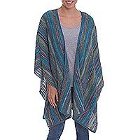 100% Alpaca knit ruana,