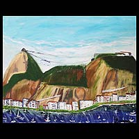 'Sugarloaf Hill' - Landscape Naif Painting