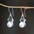 Cultured pearl and tourmaline dangle earrings, 'Life's Joy' - Cultured pearl and tourmaline dangle earrings (image 2b) thumbail
