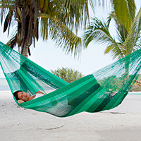 Hammock, 'Caribbean Dream' (single) - Handcrafted Rope Hammock (Single)