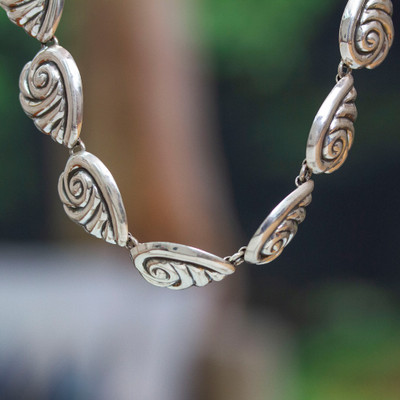 Sterling silver link necklace, Voices from the Sea