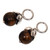 Tiger's eye earring charms, 'Budding Luck' - Tiger's Eye and Sterling Silver Flower Earring Charm (image 2b) thumbail