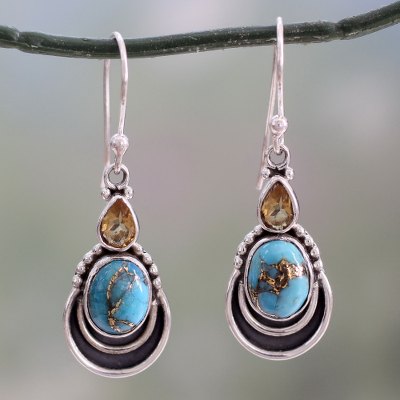 Citrine dangle earrings, Eternal Allure