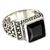 Men's onyx ring, 'Midnight Shadow' - Men's Sterling Silver and Onyx Ring (image 2b) thumbail