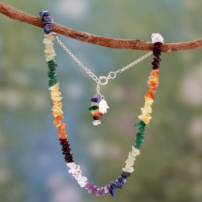 Multi-gemstone chakra necklace, Tranquil Mind