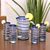 Highball glasses, 'Cobalt Spiral' (set of 4) - Hand Made Handblown Glass Four Drinking Glasses thumbail