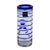Highball glasses, 'Cobalt Spiral' (set of 4) - Hand Made Handblown Glass Four Drinking Glasses (image 2d) thumbail