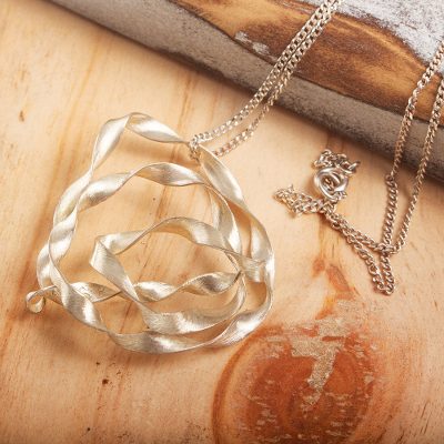 Sterling silver choker, Ribbon Tribute