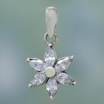 Sterling silver pendant, Snow Blossom