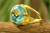 Gold vermeil blue topaz ring, 'India Blue' - Gold vermeil blue topaz ring (image 2a) thumbail