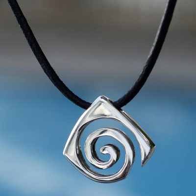 Sterling silver pendant necklace, Vortex