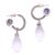 Quartz and rainbow moonstone dangle earrings, 'Temple Hoops' - Quartz and Rainbow Moonstone Dangle Earrings from Bali (image 2c) thumbail