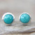 Sterling silver stud earrings, 'Blue Moons' - Silver and Reconstituted Turquoise Stud Earrings thumbail