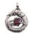 Garnet pendant, 'Dragon's Gem' - Garnet and Sterling Silver Unisex Dragon Pendant (image 2a) thumbail