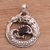 Garnet pendant, 'Dragon's Gem' - Garnet and Sterling Silver Unisex Dragon Pendant (image 2b) thumbail