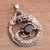 Garnet pendant, 'Dragon's Gem' - Garnet and Sterling Silver Unisex Dragon Pendant (image 2c) thumbail
