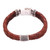 Men's leather braided wristband bracelet, 'Temple Waterfall' - Men's Brown Leather Braided Double Wristband Bracelet (image 2a) thumbail