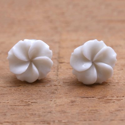 Bone stud earrings, Glorious Jepun