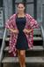 Batik silk shawl, 'Wine in the Garden' - Burgundy Silk Hand Stamped Floral Batik Shawl from Bali (image 2b) thumbail
