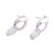 Moonstone earrings, 'Anticipation' - Unique Modern Sterling Silver and Moonstone Button Earrings (image 2c) thumbail