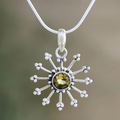 Citrine pendant necklace, Sunshine Daze