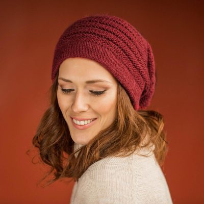 Alpaca blend hat, Andean Cherry
