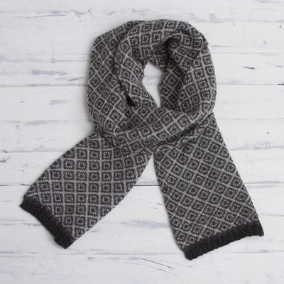 100% alpaca scarf, Coconut Shadow