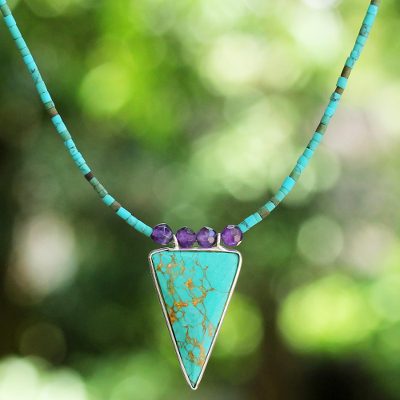Amethyst pendant necklace, Island Luck