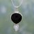 Onyx and moonstone pendant necklace, 'Reunion' - Onyx and Moonstone Pendant Necklace thumbail