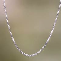 Sterling silver chain necklace, 'Chain of Celebration' - Sterling Silver Chain Necklace