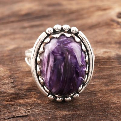 Charoite cocktail ring, Regal Glory