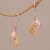 Gold plated sterling silver dangle earrings, 'Rosy Paisleys' - Rose Gold Plated Sterling Silver Dangle Earrings from Bali thumbail