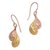 Gold plated sterling silver dangle earrings, 'Rosy Paisleys' - Rose Gold Plated Sterling Silver Dangle Earrings from Bali (image 2a) thumbail