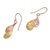 Gold plated sterling silver dangle earrings, 'Rosy Paisleys' - Rose Gold Plated Sterling Silver Dangle Earrings from Bali (image 2b) thumbail