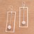 Sterling silver filigree dangle earrings, 'Pretty Pendulums' - Sterling Silver Filigree Rectangle Frame Dangle Earrings (image 2b) thumbail