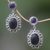 Amethyst and onyx earrings, 'Equilibrium' - Amethyst and onyx earrings thumbail