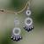 Pearl chandelier earrings, 'Eclipse in Black' - Pearl chandelier earrings thumbail