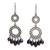 Pearl chandelier earrings, 'Eclipse in Black' - Pearl chandelier earrings (image 2a) thumbail