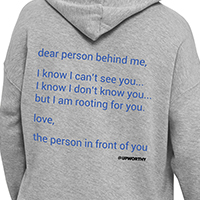Heather grey unisex 'dear person' rooting for you hoodie - Heather Gray Unisex Plush Sponge Fleece Hoodie