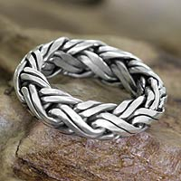 Men's sterling silver ring, 'Gallant' - Men's Indonesian Sterling Silver Ring